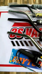 Paketan stang trail+adaptor stang+gas spontan 2tombol+lampu LED 6mata panjang.