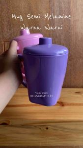 MUG Semi Melamine 500 ml DINNERWARE - Cangkir Tutup Plastik Tebal - Anti Pecah Tahan Panas