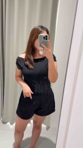 Croptop Top Sabrina lengan pendek FE.62 korean spandek