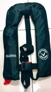 SKYGITZ MALAYSIA Black Wakanda Vest Maximus Design For Angler Inflatable Life Jacket W/GAS CYLINDER 33G READY TO USE