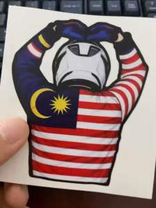 Malaysia Flag Rider Sticker / Malaysian Biker Decal Rider Motorcycle Sticker Waterproof UV Resistant Premium PVC Sticker Automotive