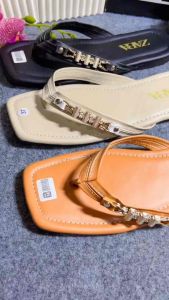 Sandal Japit Zara Aksen Rantai Tabung Sandal Japit Wanita Kekinian Kode SMU24