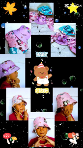 topi bucket anak tali bahan canvas motif lucu usia 2-9 tahun
