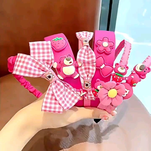 Set 3 băng đô cài tóc nữ bé gái hoạt hình thỏ tím cáo hồng