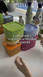 Bamboo Toples Makanan Plastik Kaca Tutup Kayu Kedap Udara Astetik