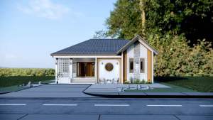 แบบบ้านจั่วมินิมอ 1 ชั้น