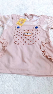 Dress Anak Perempuan Usia 0 - 12 Bulan Motif BONEKA Merk Little Star SNI