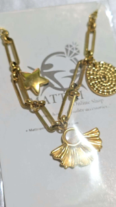Matt Ri Quality Fashion Gold Plated Necklace Hypoallergenic Non tarnish-025 for women accessories
