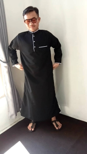 jubah laki-laki polet /gamis laki-laki /jubah dewasa /gamis dewasa /jubah lengan panjang /gamis lengan panjang  model simpel S M L XL XXL XXXL