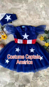dress captain Amerika/kostum parti anak/dress ultah anak/dress anak unik