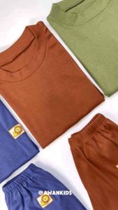 AWAN KIDS - Setelan Anak Basic Pocket Kaos Oblong & Celana Panjang Usia NB - 10 Tahun  - SET AW 02