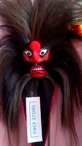 Topeng Bujang Ganong Rambut Bulu Ekor Kuda Asli