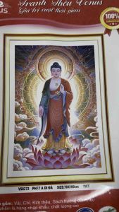 Tranh thêu kín Phật a di đà vs8272 kích thước 70x100 cm