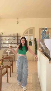 (S-6XL) กางเกงยีนส์ขากระบอก ดีเทลกระเป๋าคารโก้เยอะจุกๆใช้งานได้จริง เท่ๆไม่ซ้ำใคร