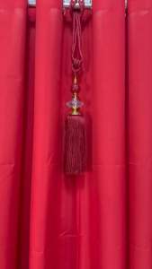 Red Printed & Plain Curtain Contesa Design - Sold per Pc