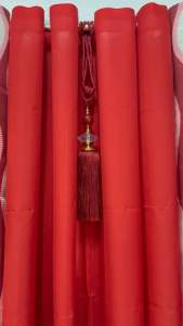 Red Printed & Plain Curtain Spiral Design - Sold per Pc
