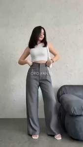 GREATFA - ORO PANTS Loose pants formal SEMI WOLL poliester PREMIUM celana kulot wanita korean style
