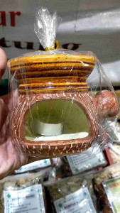 gerabah aroma terapi lengkap - tunggu gerabah aroma terapi - tempat lilin pemanas aroma terapi - hiasan meja