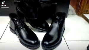 Sepatu pantopel pria boot dinas kantor kerja pdh pria kulit scurity resleting