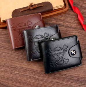 กระเป๋าสตางค์ลายโจรสลัดหนังนุ่มมาก พร้อมกระดุมเปิดปิด ใส่บัตร ธนาบัตร