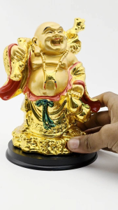 St715 Laughing Buddha with Back Potli for Health Wealth and Happiness