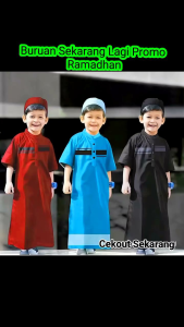 Jubah Maroko Anak Usia 1-12 Tahun Gamis Laki-laki Muslim