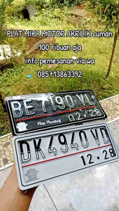 Plat Motor Mika Akrilik: Aksesoris Motor Berkualitas & Desain Elegan