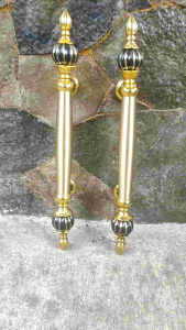 Gagang Pintu Rumah Kuningan Kunci Motif Blewah Antik 45 cm 2 pcs