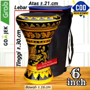 Dumbuk Anak Atau Darbuka Kayu Mini 6 inch Gold Hitam Power Beat Import Alat Musik Islami Darbuka Dumbuk Motif Batik - Lazada