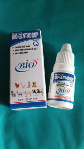 BIO-GENTADROP thuốc nhỏ mắt điều trị chứng đỏ mắt và đục giác mạc cho vật nuôi.