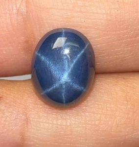 พลอยไพลินเเท้ แซฟไฟร์บลูสตาร์. Natural Blue Star Sapphire (Diffusion) | 8.70 X 10.90mm | 2115฿ | BS1