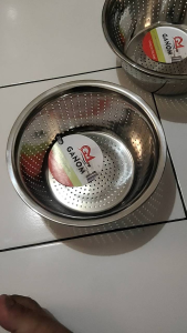 baskom saringan baskom lobang baskom tirisan sayuran stainless steel