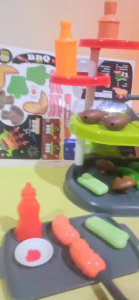 BBQ Shop Toy Set with Sound - 12-piece set - Play food and accessories - Ages 3+ - No. 688-144