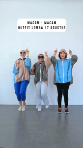 Jacket Parasut Wanita Color Block Biru Army Cream Oversize Jumbo Bigsize XXL