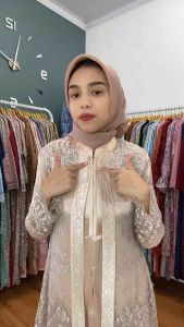 Nadira Dress Busui Bahan Organza Bordir Dengan Detai Payet Mote Gamis Pesta Baju Kondangan Mewah Tersedia Ukuran Jumbo