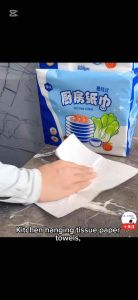 Kitchen Tissue Napkins | Food-grade Hanging Kitchen Pack | 200 Sheets | 2-ply Kitchen Napkin Hook Provided Natural Wood Pulp |