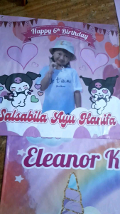 Banner Ulang Tahun ukuran 1x1 meter custom