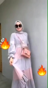 Bisa cod gamis wanita midi dress ceruty kombi ld 106