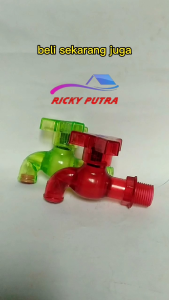 Keran Air Plastik SKT 1/2 Inci Gagang Bulat Merah Hijau