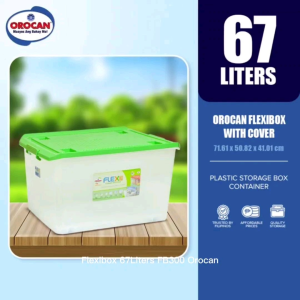 Orocan Flexibox with Cover 67 Liter Transparent Storage Box Blue Lid Dimensions 61.5 x 43.5 x 35.5 cm