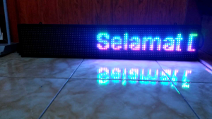 Running Text Outdoor 100×20cm RGB & Warna Tunggal