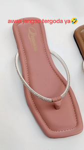 QUEENNIRA Sandal Jepit Wanita Busa Mutiara 31-37 Nonslip BS 05