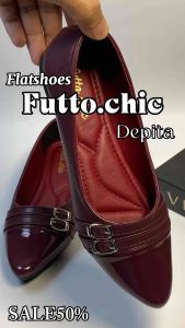 Futto.chic sepatu flatshoes wanita cantik pita Depita
