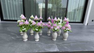 ดอกบัว แจกันดอกบัวใหญ่ ดอกบัวดินปั้น ขนาดสูง 14 นิ้ว ( ราคาต่อ 1 ชิ้น )