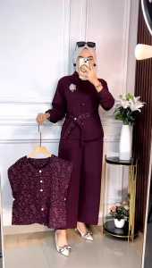 Oneset Vest Bordir 3in1