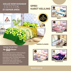 Sprei Set Karet Keliling Motif Terbaru & Tinggi 30cm