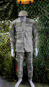 ชุดอปพร ชุดอาสาสมัครป้องกันฝ่ายพลเรือน ปักเครื่องหมายครบ 3จุด พร้อมหมวก อย่างดี