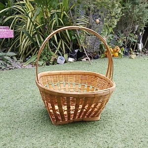 ตะกร้าไปวัดลายขัดดอก ขนาด13นิ้ว