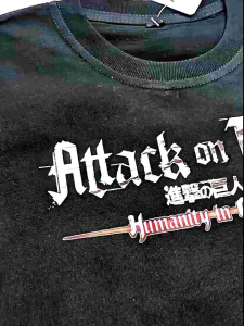 baju kaos anime Attack on Titan terbaru forward Anak Laki Laki perempuan Usia 1-10 tahun cetak sablon DTF