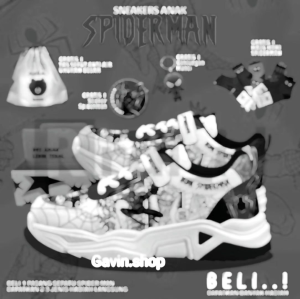 Sepatu Spiderman Sneakers Anak Laki Cowo Pria Warna Hitam dan Merah cocok buat Paud Tk Sd size 26-35